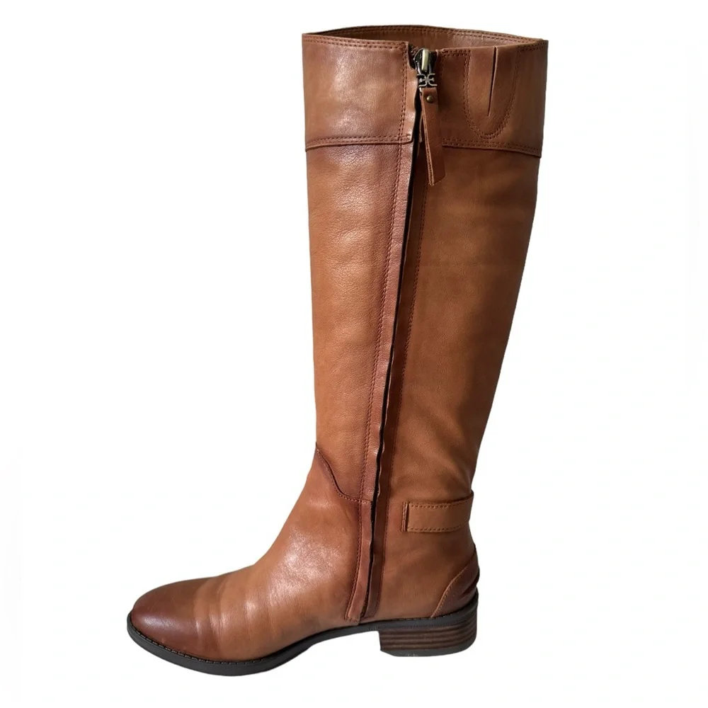 Sam Edelman Prisilla Fall Winter Casual Chic Leather Knee High Riding Boot Brown - Picture 4 of 15